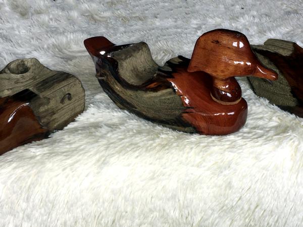 Fence Post Ducks-Varies Polished Heads/Necks/Chest/Tails--Unfinished Center Area